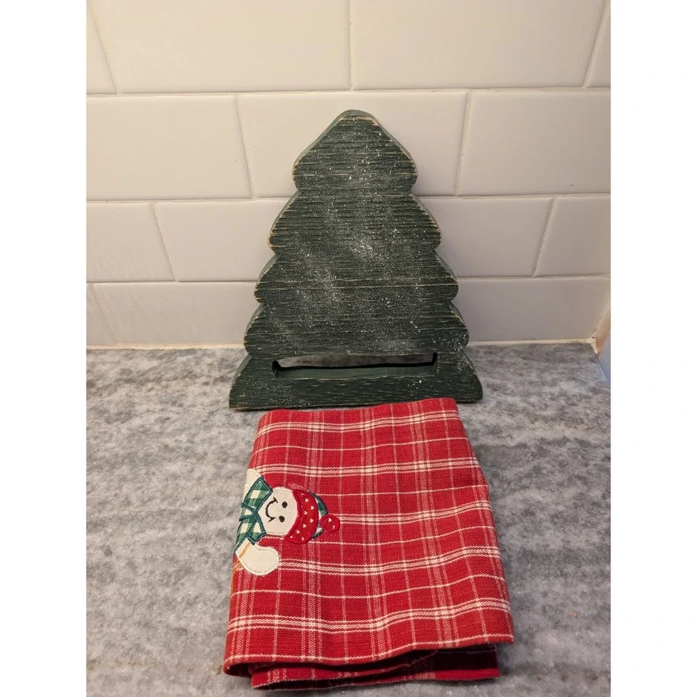 Crafty Wooden Christmas Tree Tea Towel Holder With‎ Towel